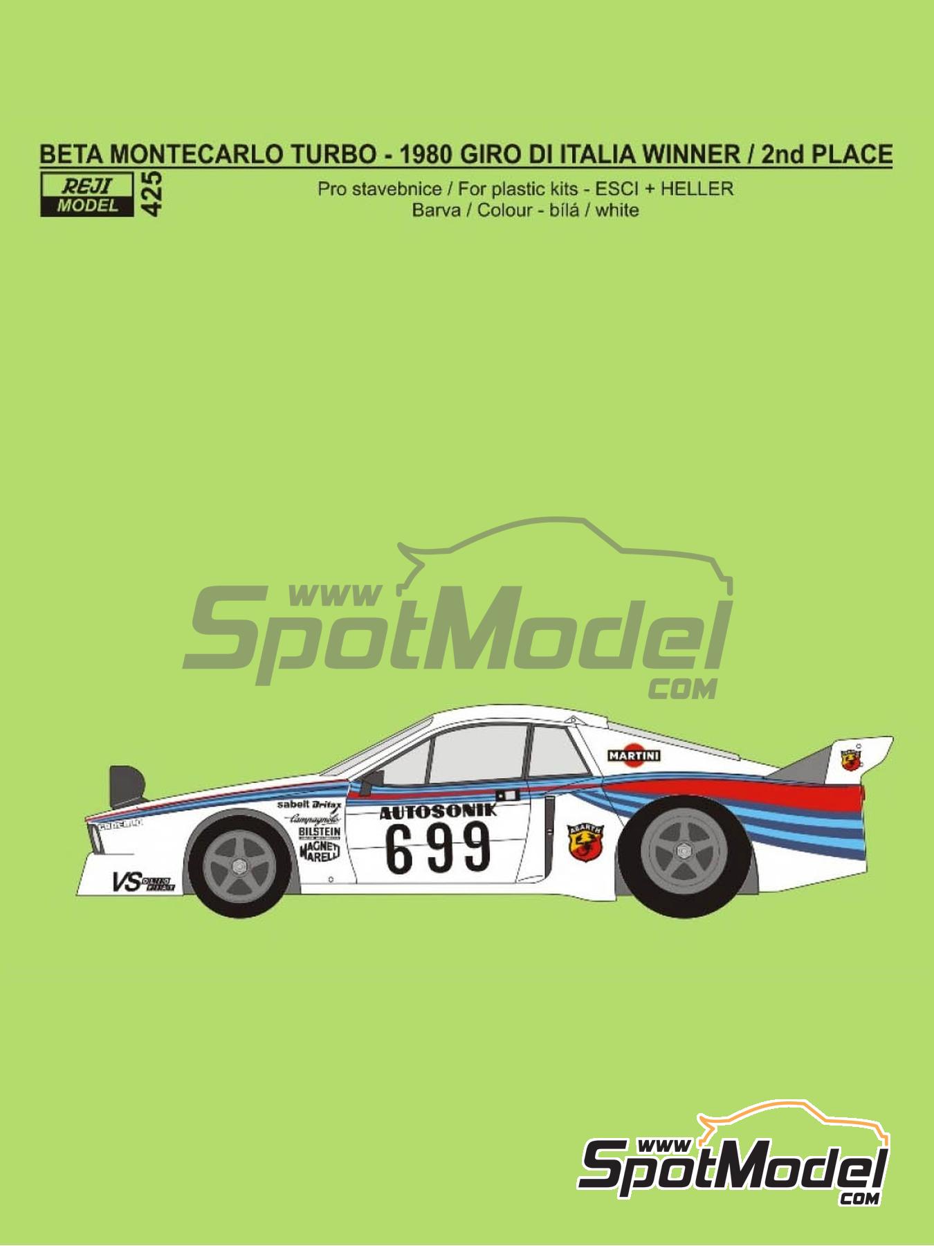 Reji Model 425: Marking / livery 1/24 scale - Lancia Beta